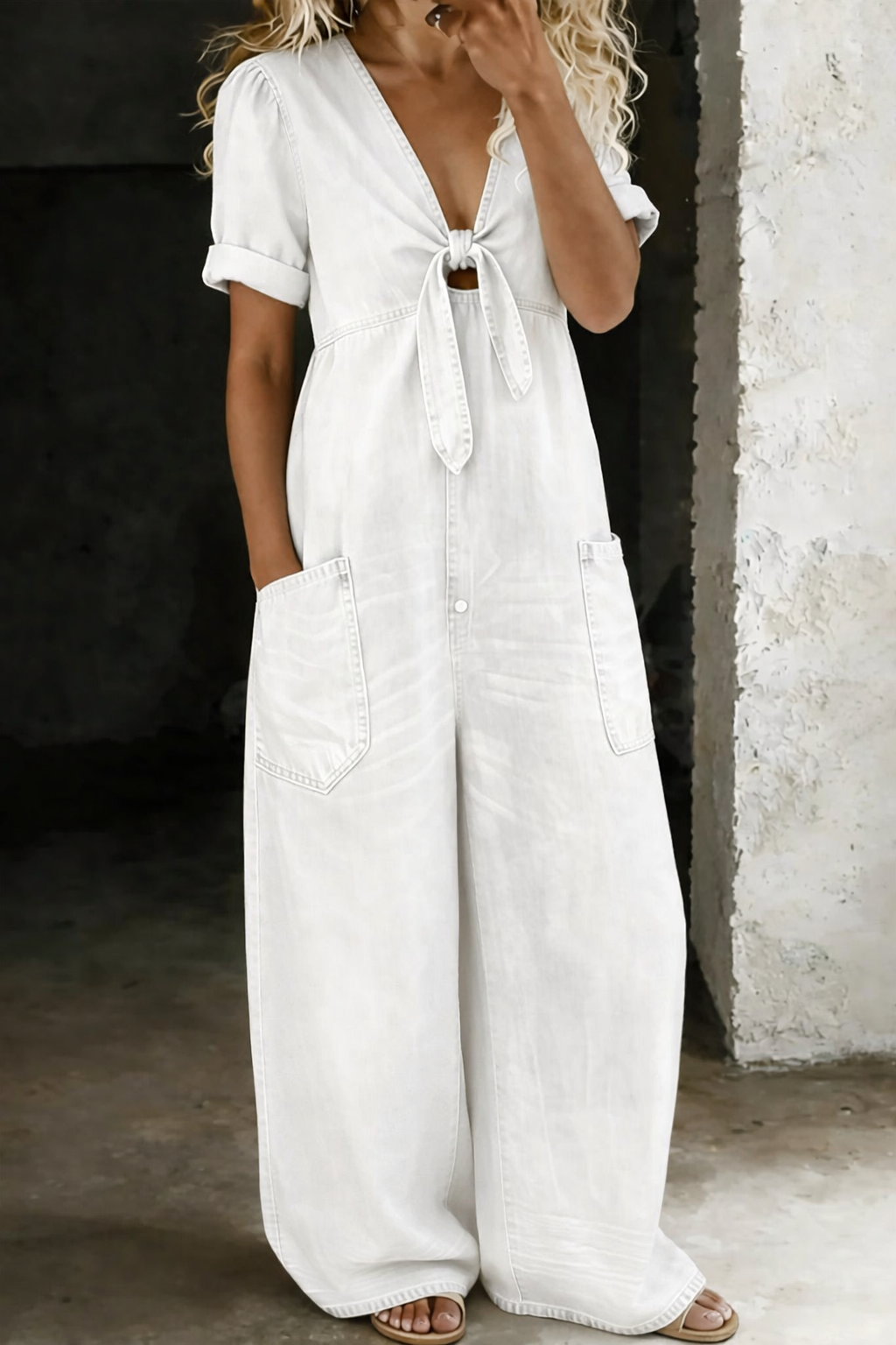 Arabella - Belted Denim Jumpsuit