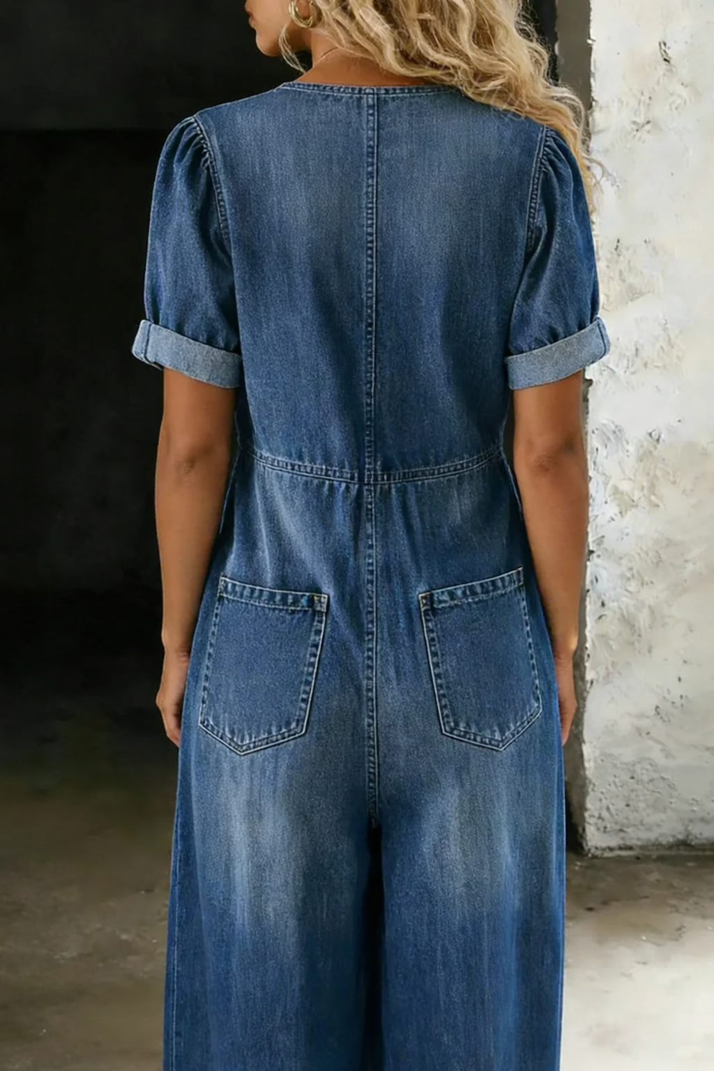 Arabella - Belted Denim Jumpsuit