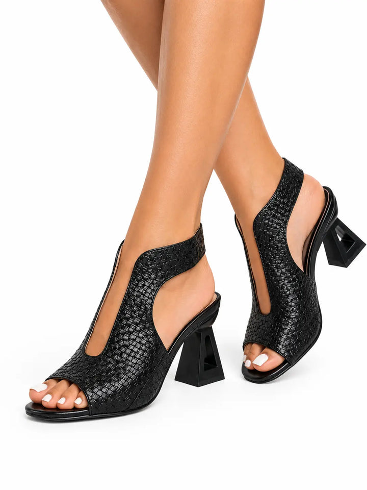 Teresa - Knit Block Heel Sandals
