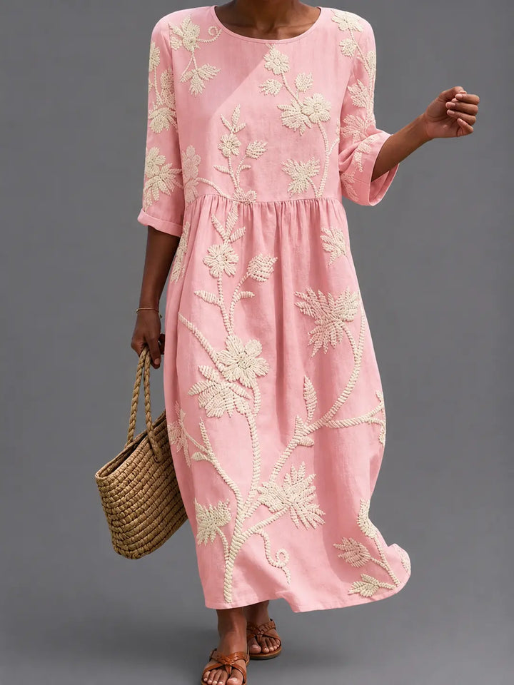 Kate - Pink Floral Button-Front Dress