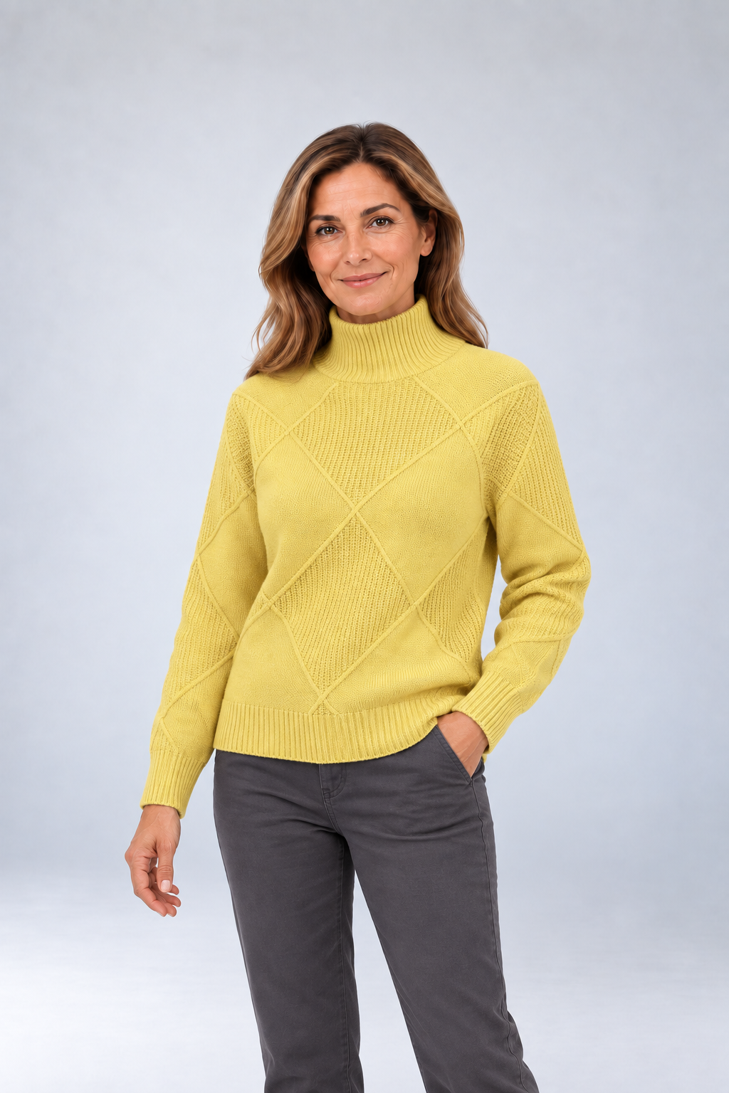 Stephanie - High-Neck Cashmere Cardigan