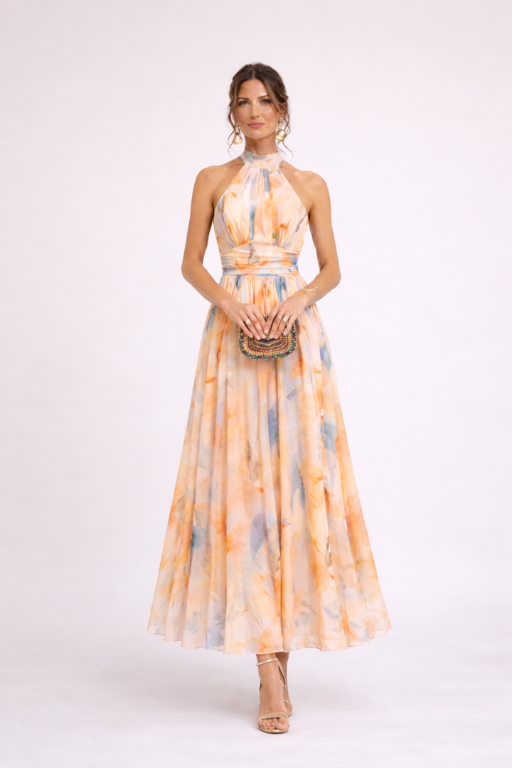 Bridie - Watercolour Midi Dress