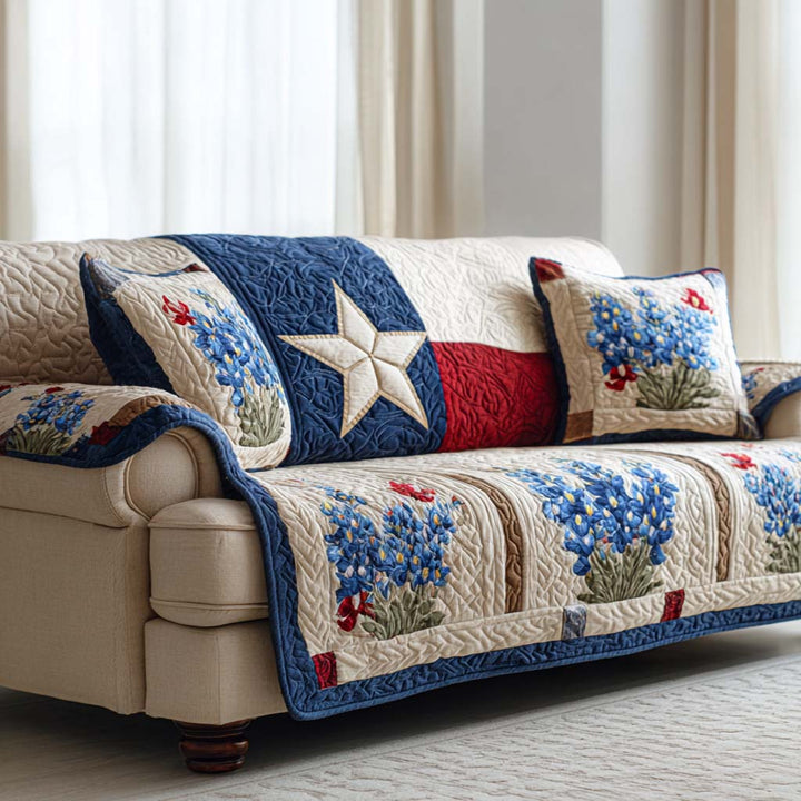 Classic Stars Quilted Sofa Cover