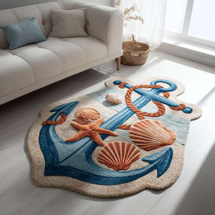 Reef Anchor Shaped Area Rug