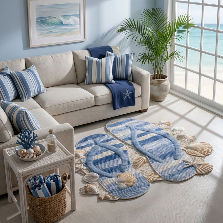 Coastal Breeze Sand Shaped Area Rug