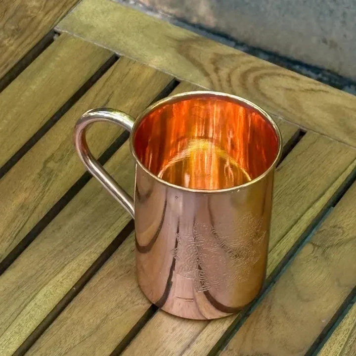 Engraved Mandala Copper Mug, 16 oz