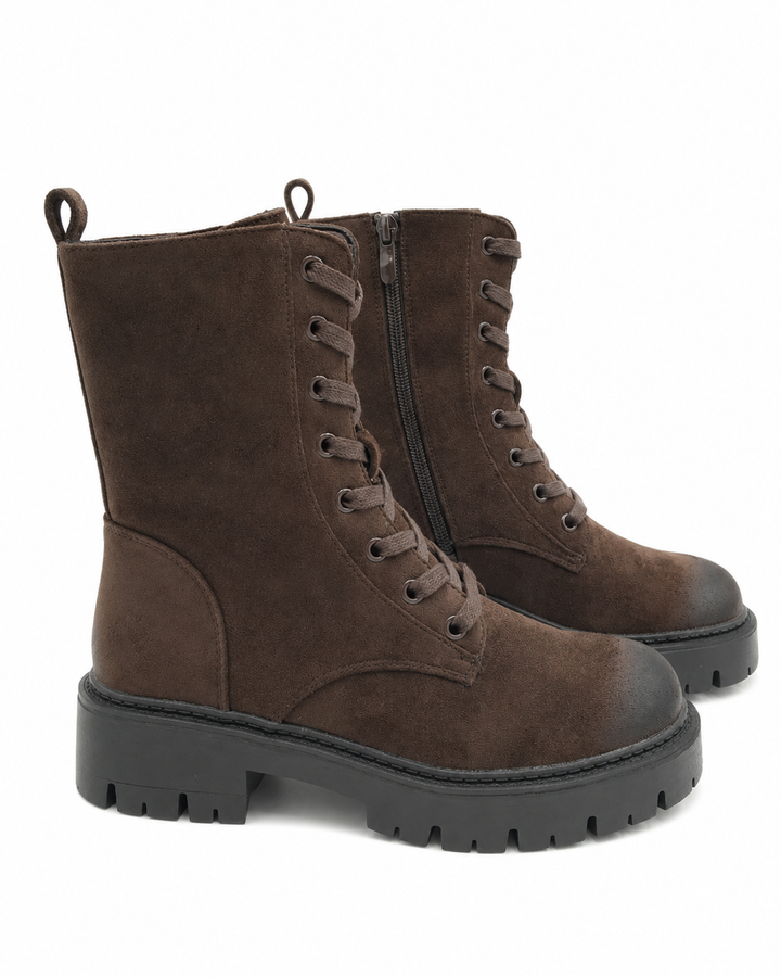 Winifred - Lace-Up Lug Sole Ankle Boots