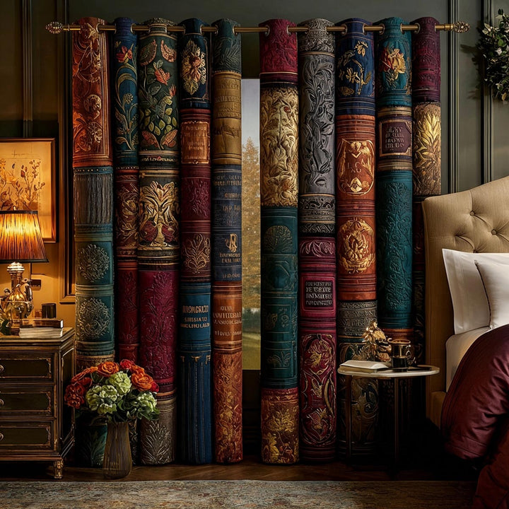 Cosy Library Quilted Curtains