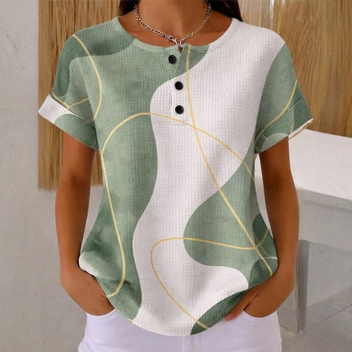 Gabriela - Green Colour Block Top