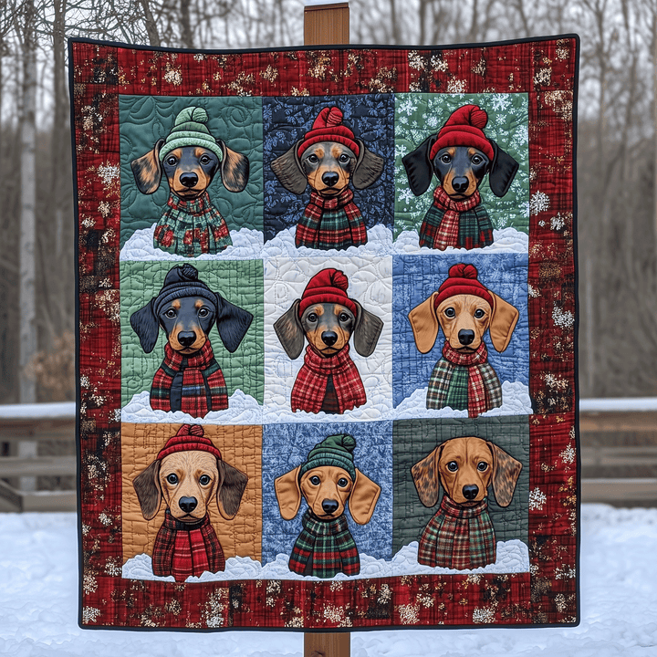 Dachshund Art Quilt Wall Hanging