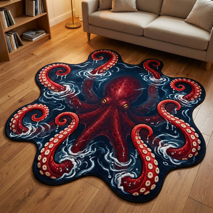 Deep Kraken Shaped Area Rug