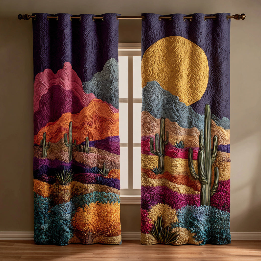 Desert Cactus Quilted Curtains