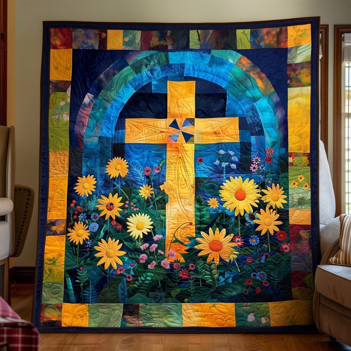 Heavenly Floral Art Quilt Wall Hanging