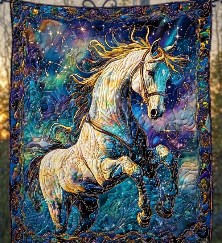 Majestic Horse Art Quilt Wall Hanging