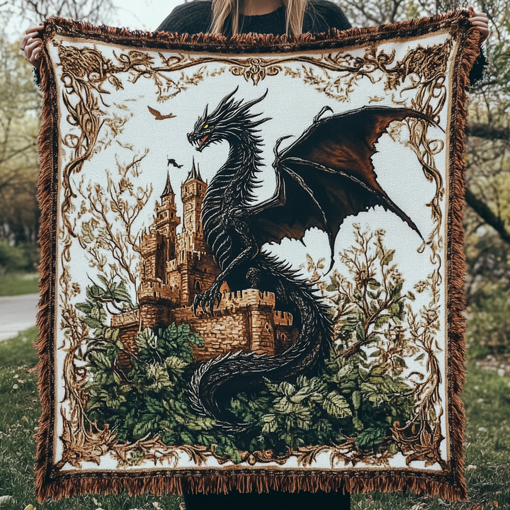 Dragon Fortress Woven Blanket