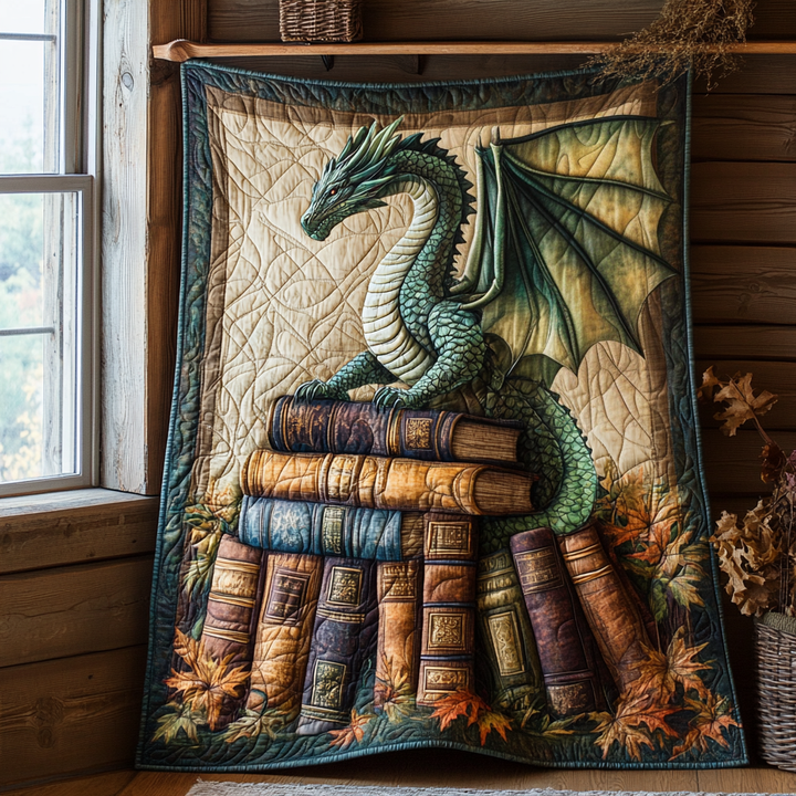 Autumn Fantasy Dragon Quilted Blanket