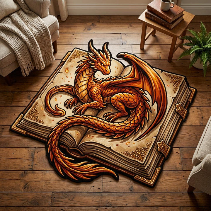 Dragon Library Custom Shaped Rug