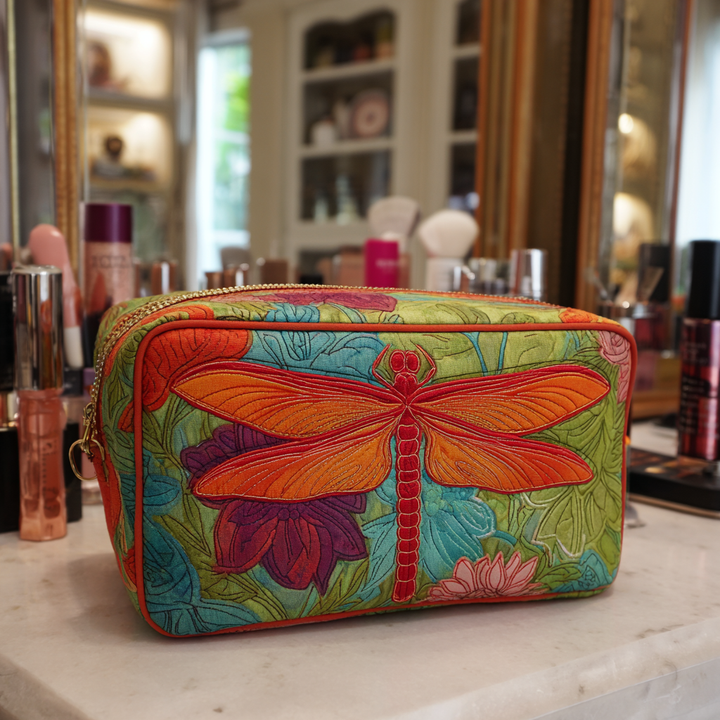 Currant Blossom Quilted Makeup Bag