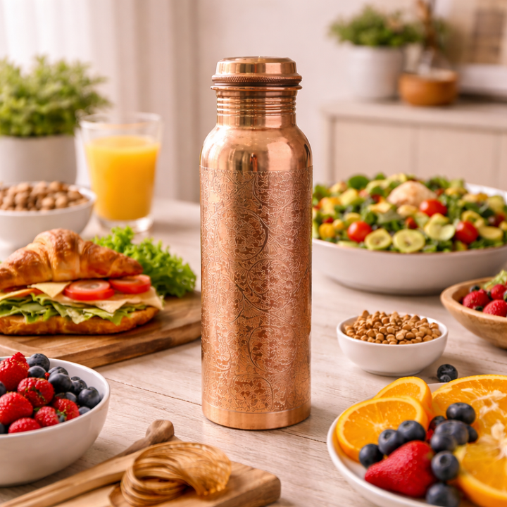 Engraved Copper Water Bottle, 32 oz