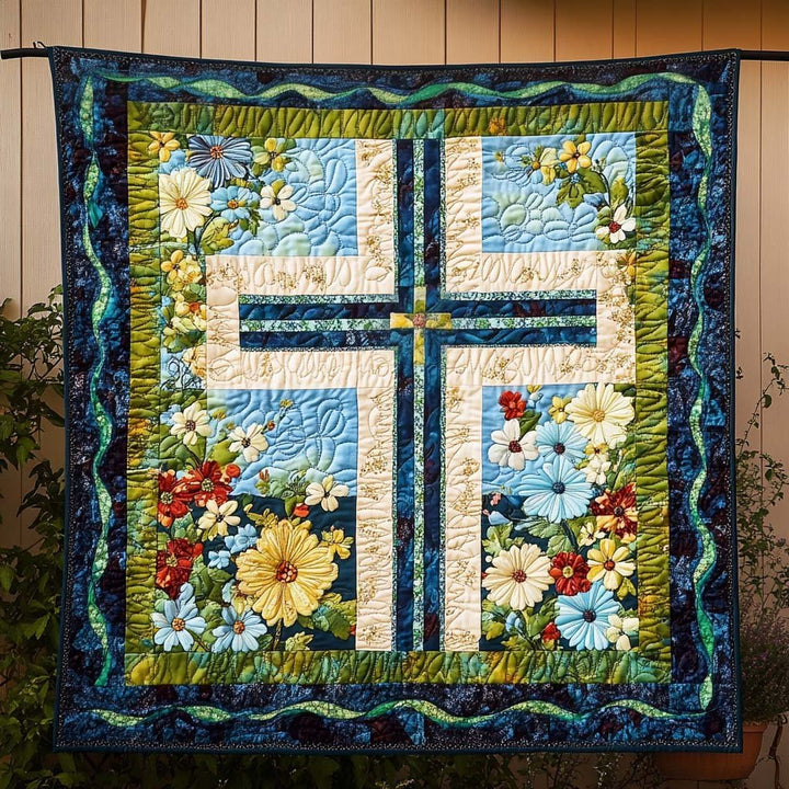 Everlasting Blooms Art Quilt Wall Hanging