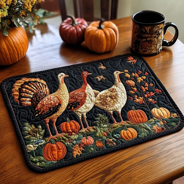 Autumn Harvest Walk Quilted Placemats