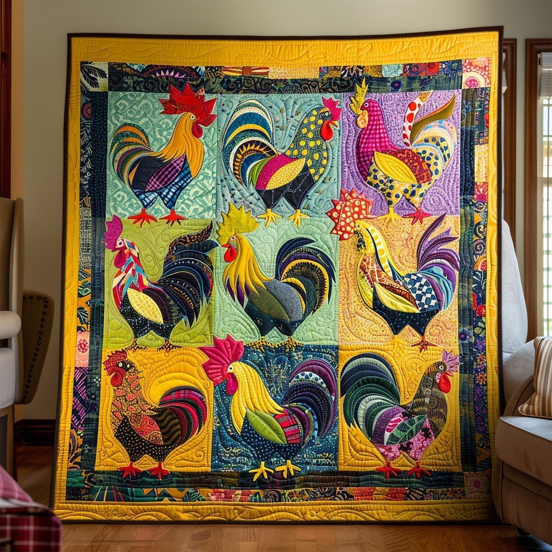 Farm Party Art Quilt Wall Hanging