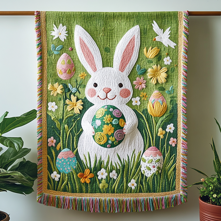 Festive Bunny Woven Blanket