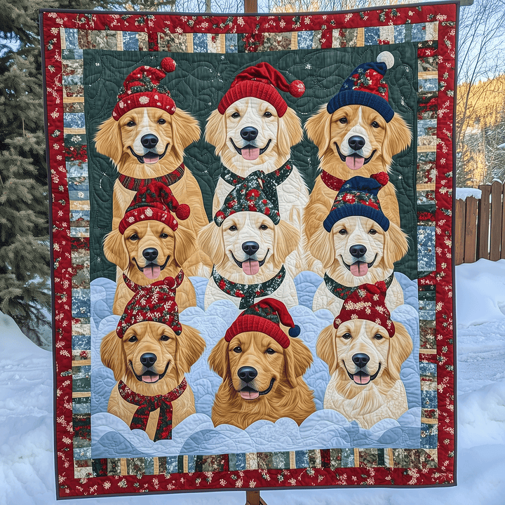Festive Furry Friends Art Quilt Wall Hanging