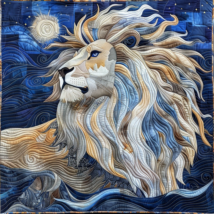 Fierce and Free Lion Quilted Blanket