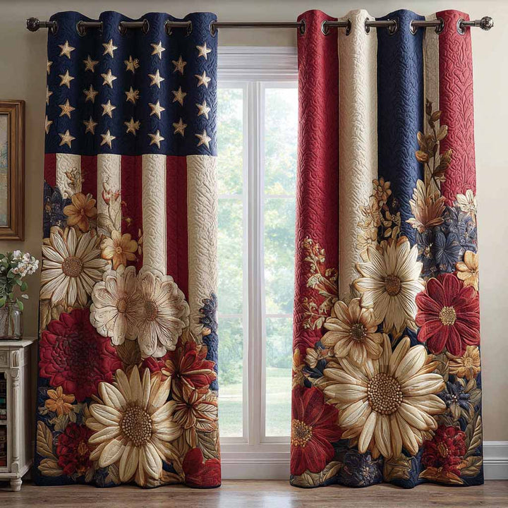 Freedom Florals Quilted Curtains