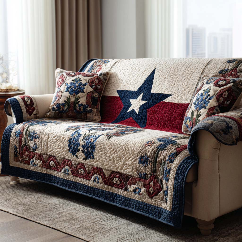 Classic Stars Quilted Sofa Cover