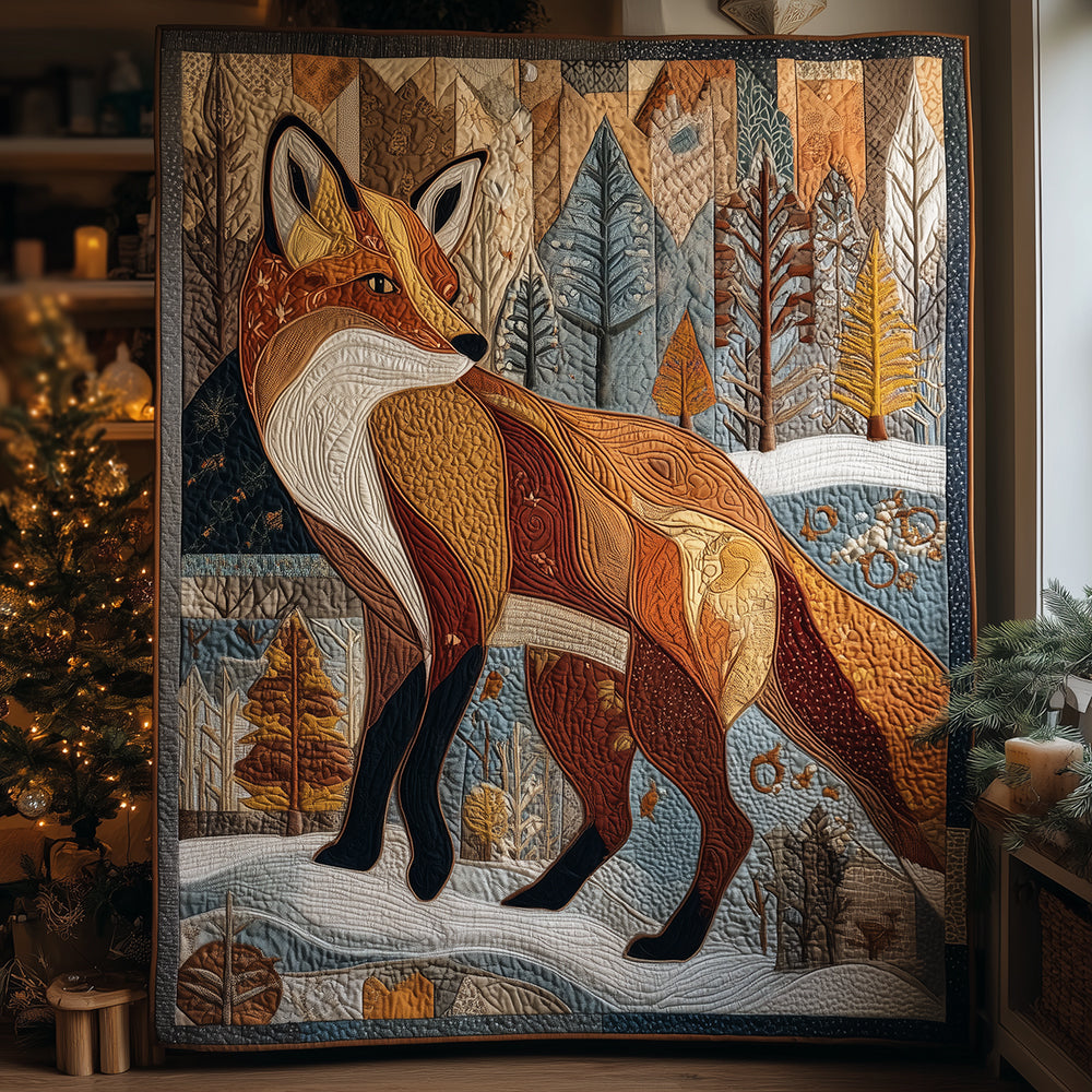 Ice Fox Quilted Blanket