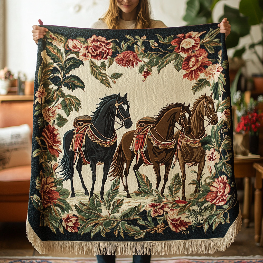 Bold Horse Woven Blanket
