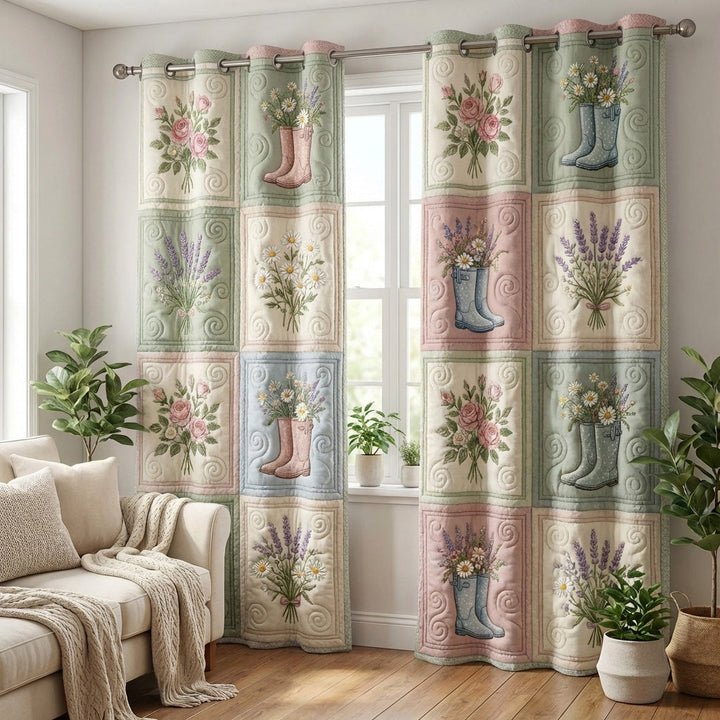 Garden Shoes Quilted Curtains
