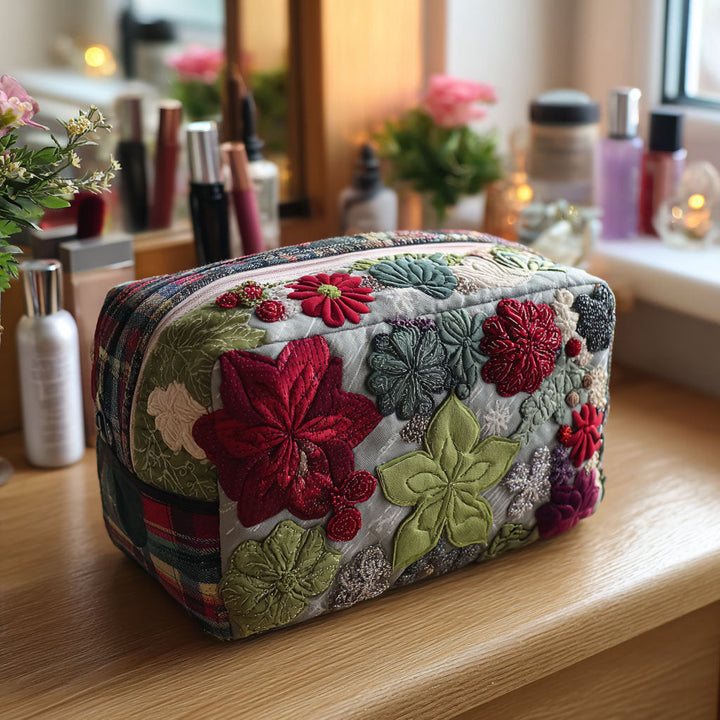 Patchwork Garden Quilted Makeup Bag