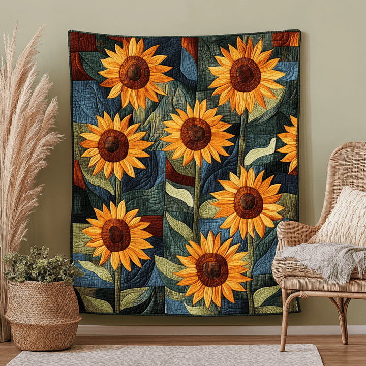 Golden Horizon Art Quilt Wall Hanging