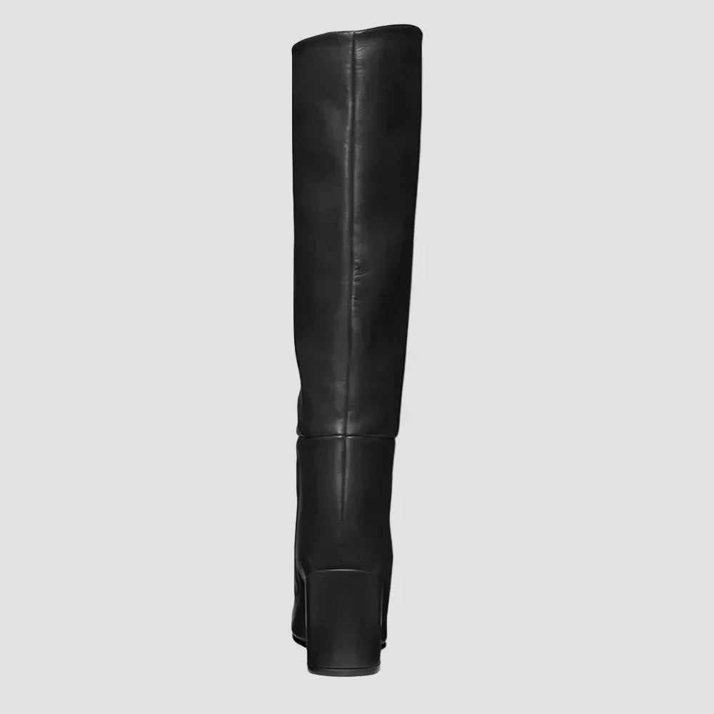 Ivy - Black Over-the-Knee Block-Heel Boots