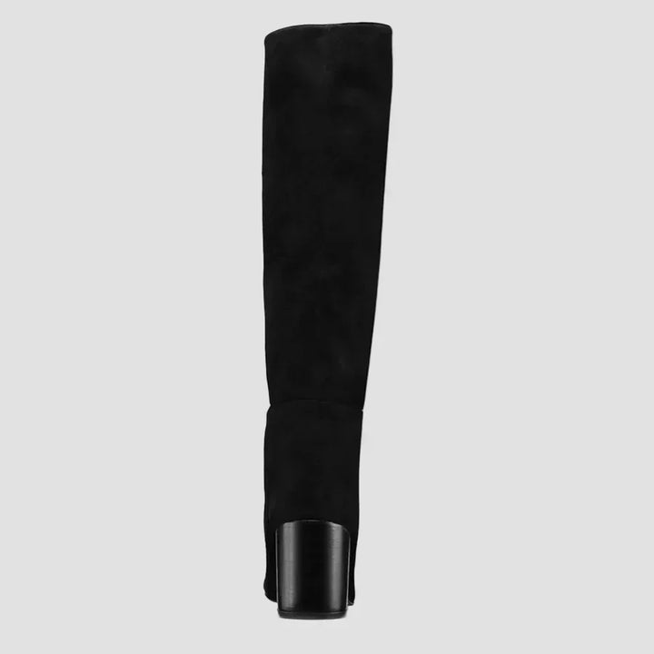 Ivy - Black Over-the-Knee Block-Heel Boots