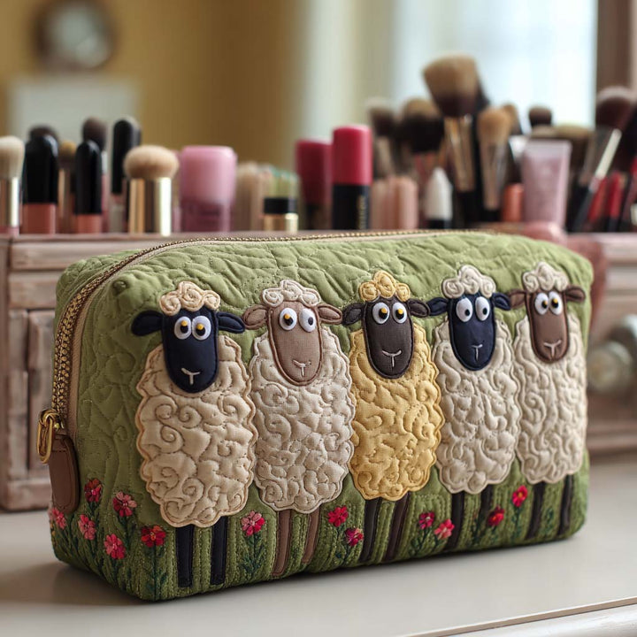 Happy Flock Quilted Makeup Bag