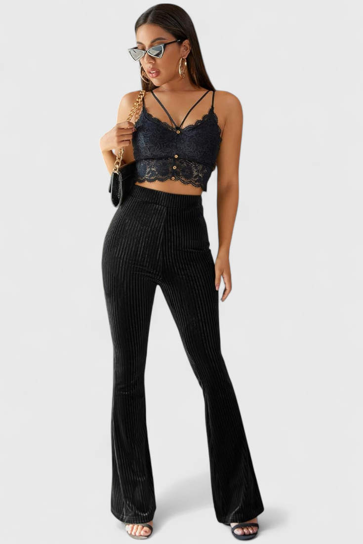 Lissa - Velvet Flared Pants