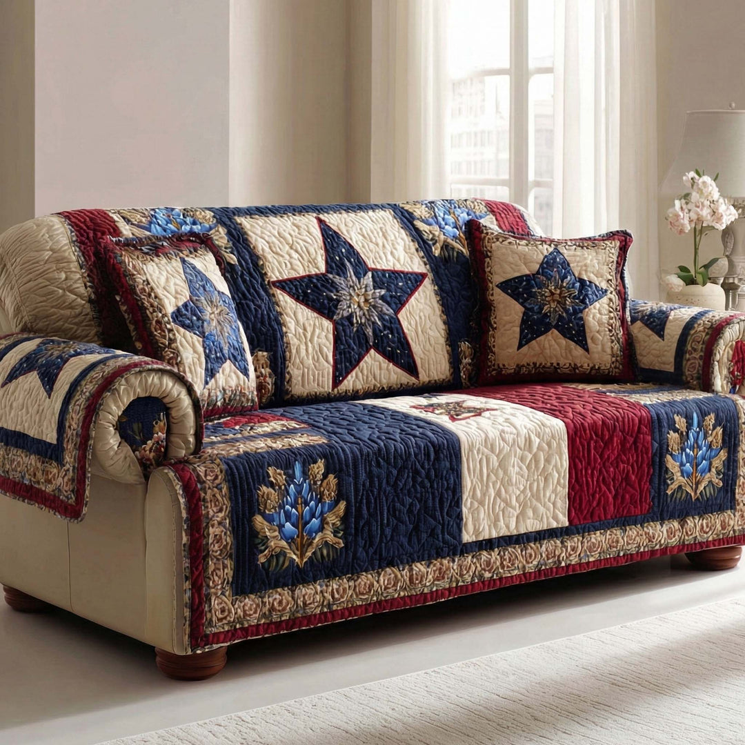 Classic Stars Quilted Sofa Cover