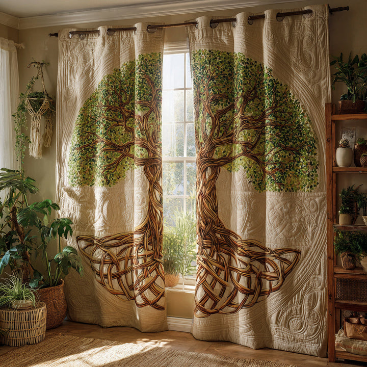 Tree of Life Illusion Quilted Curtains