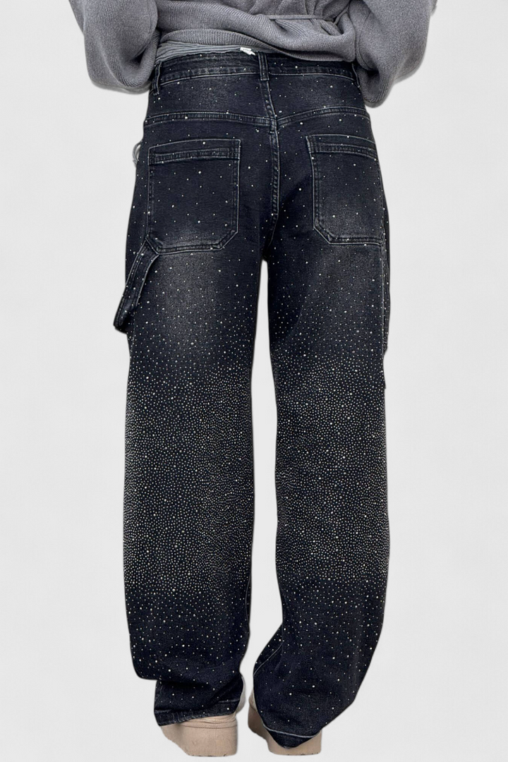 Ariel - Rhinestone Balloon Cargo Jeans