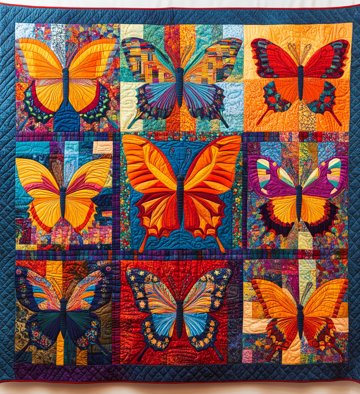 Butterfly Mosaic Art Quilt Wall Hanging