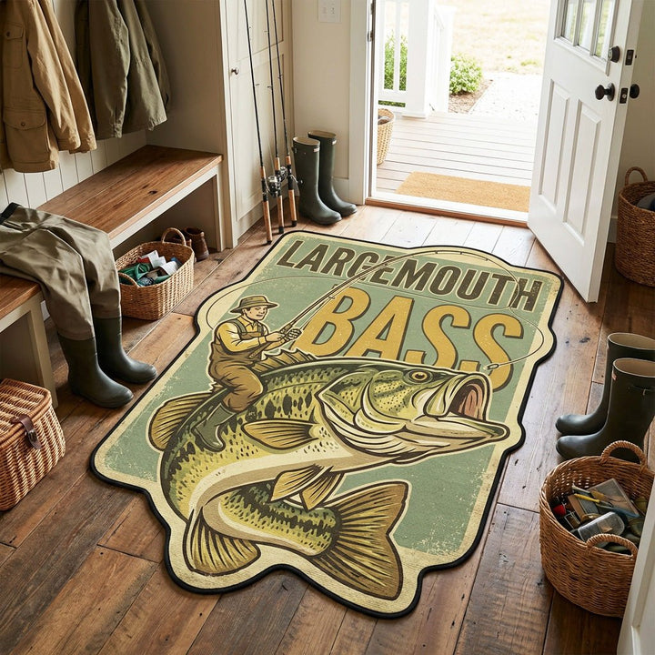 Big Bass Trout Custom Shaped Rug