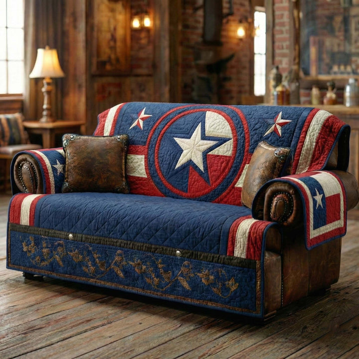 Classic Stars Quilted Sofa Cover