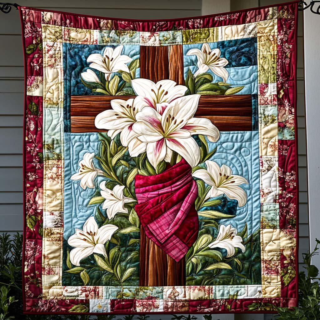 Lily Devotion Art Quilt Wall Hanging