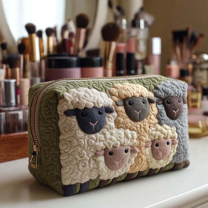 Sheep Collection Quilted Makeup Bag