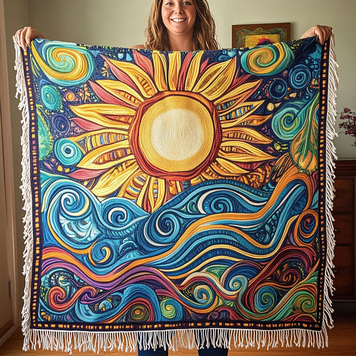 Radiant Tides Woven Blanket