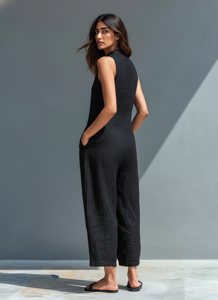 Fabiola - Sleeveless Wide-Leg Jumpsuit with Pockets
